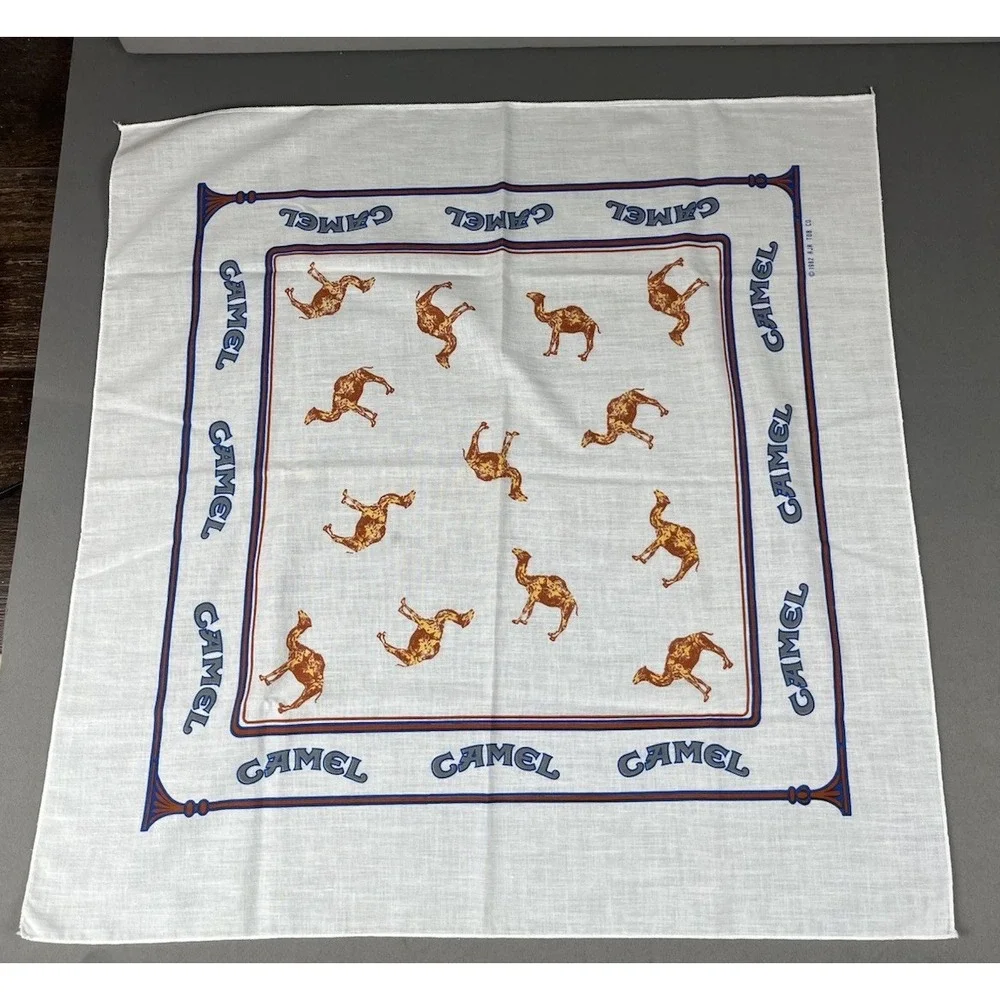 Camel Cigarettes Bandana Handkerchief Vintage 1982 White